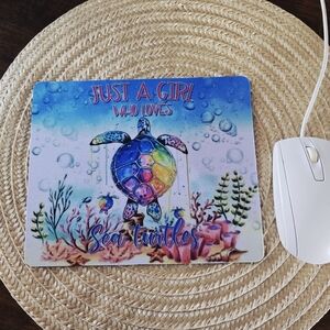 Colorful Sea Turtle Mouse Pad
